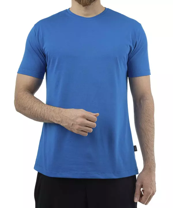 339394 (3) تیشرت مردانه آبی شالی - Image 1