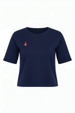 تیشرت زنانه آستین پاکتی سرمه ای