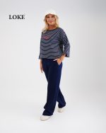 تیشرت آستین لاله ای سرمه ای زنانه - Image 2